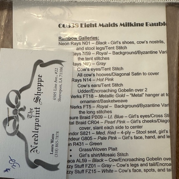 12 days of Christmas hand painted needlepoint canvas - Picture 3 of 7